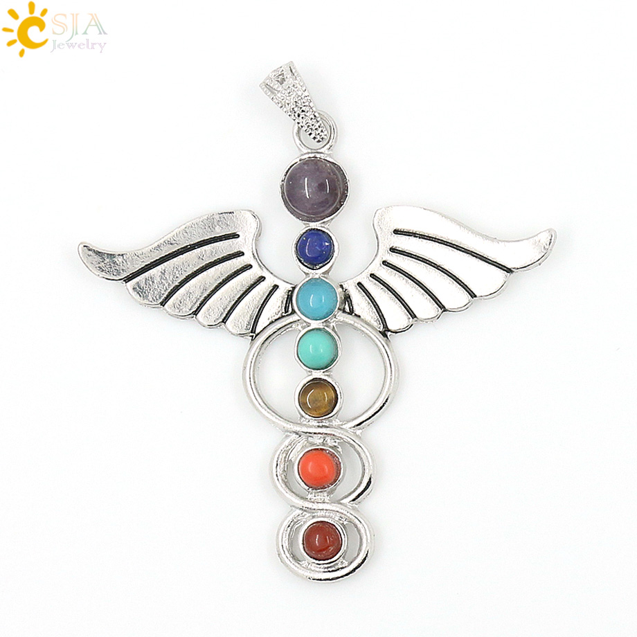Yoga Health & Fitness Centre - CSJA Chakras Natural Stone Crystal Pendant