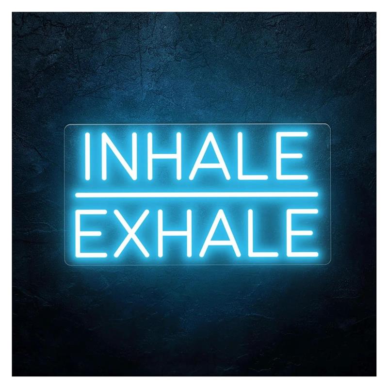 Inhale Exhale Neon Sign Light  - Yoga Fitness Wallpaper ulasan dan harga