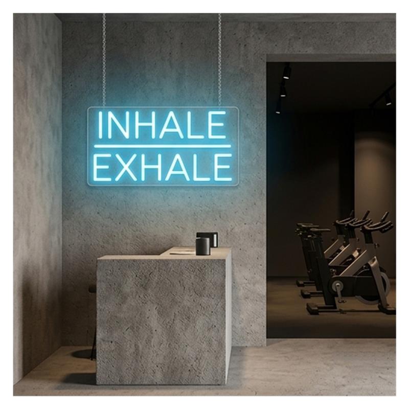Inhale Exhale Neon Sign Light  - Yoga Fitness Wallpaper ulasan dan harga