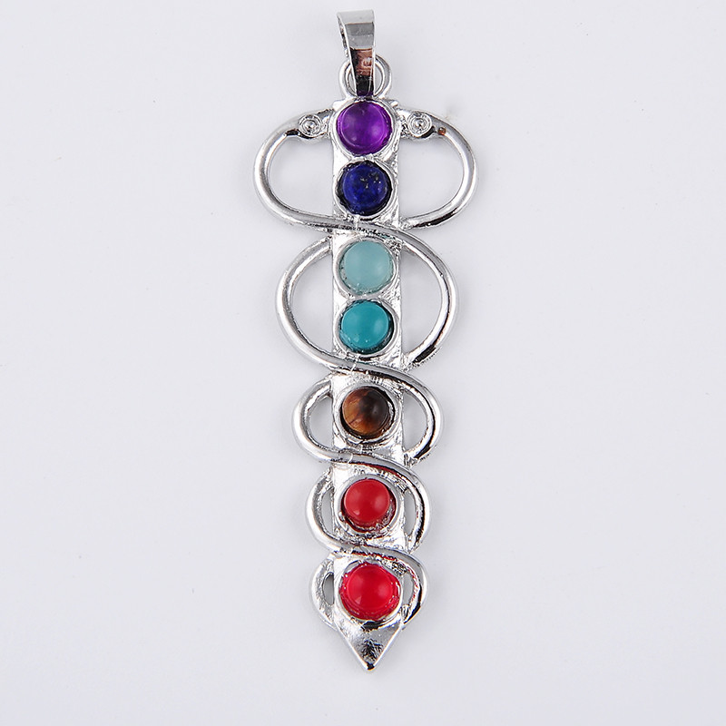 7 Chakra Stone Necklace Pendan - Yoga Health & Fitness Centre ulasan dan harga