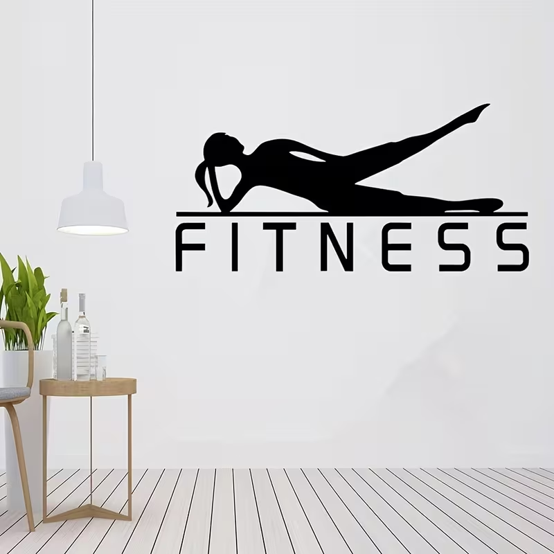 A Vinyl Sticker of a Fitness G - Yoga Fitness Wallpaper ulasan dan harga