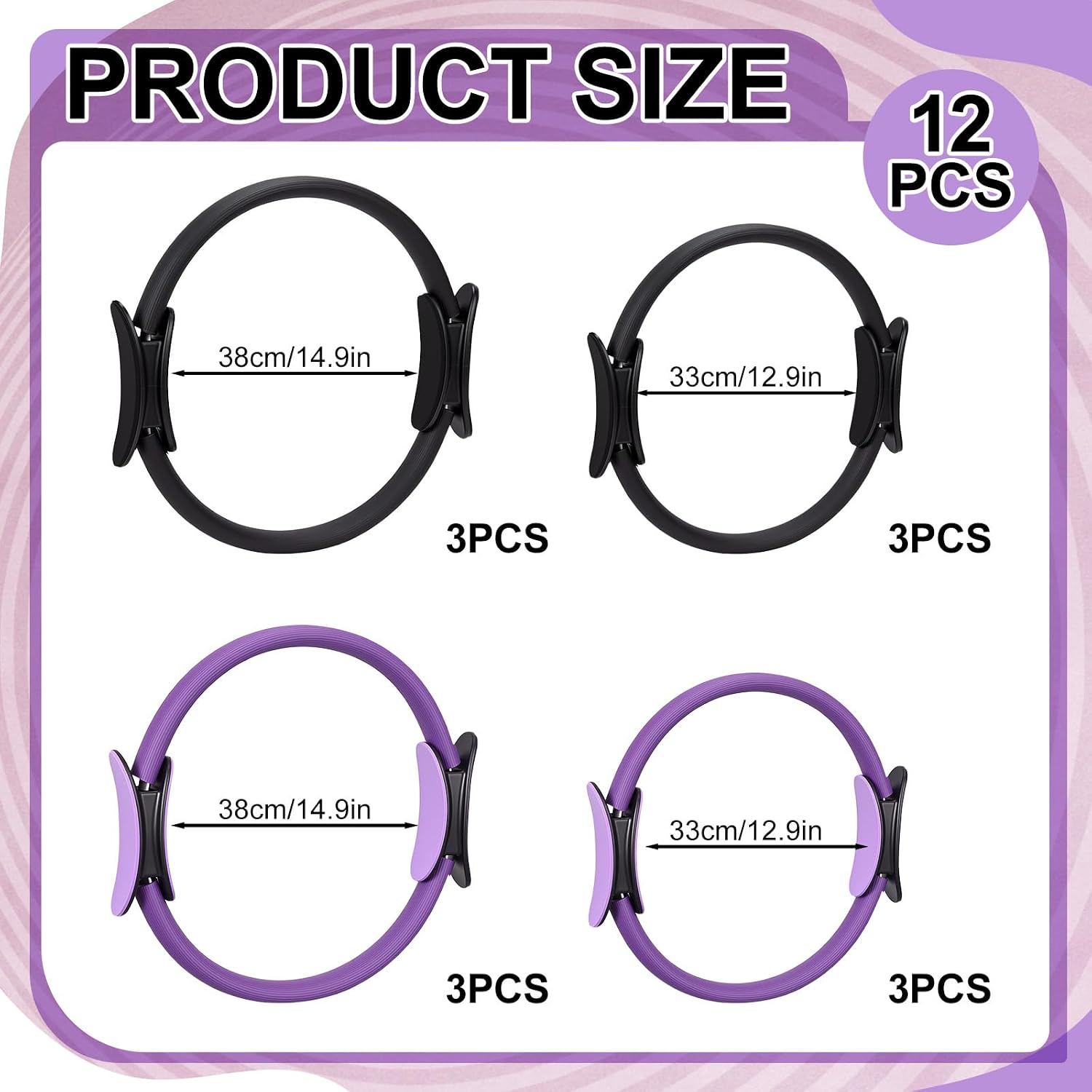 12 Pcs Pilates Ring Set Dual S - Pilates Ring Circle ulasan dan harga