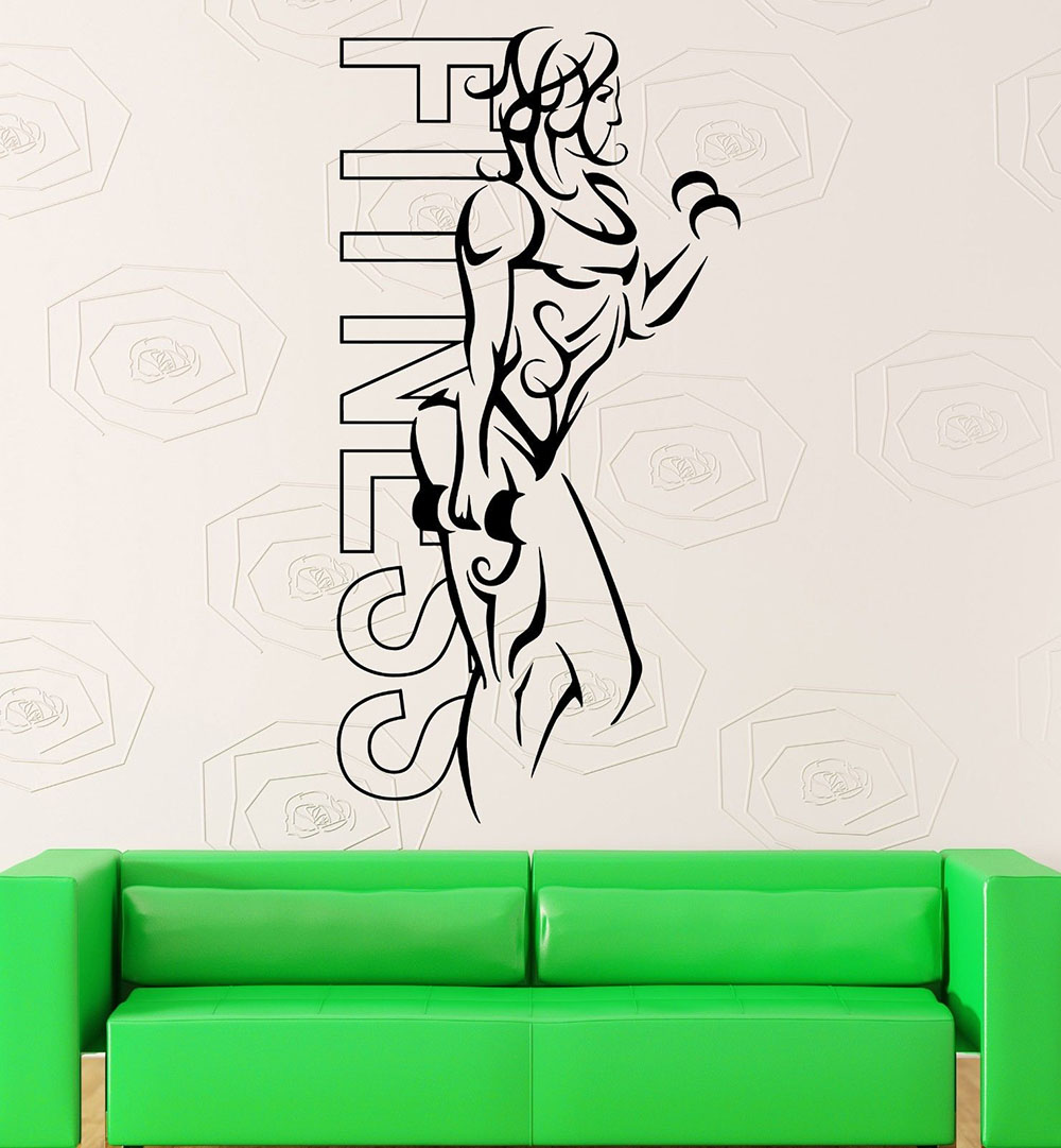 Wall Stickers Vinyl Fitness Gi - Yoga Health & Fitness Centre ulasan dan harga
