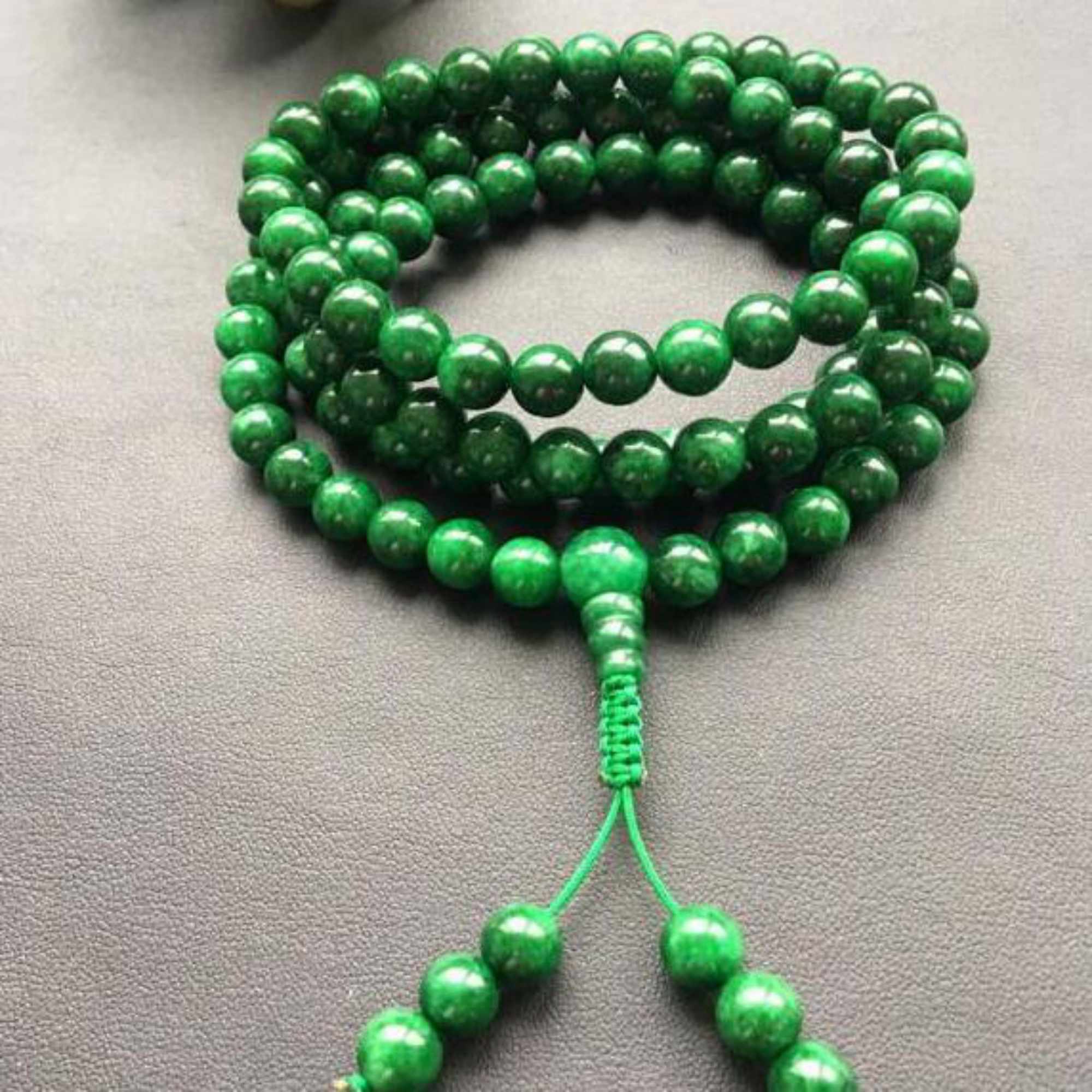 6mm 108 Natural Green jade bea - Yoga Health & Fitness Centre ulasan dan harga