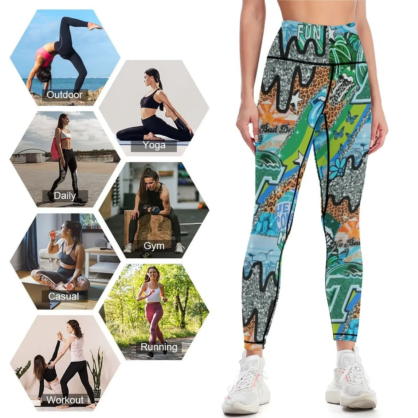 TU WALLPAPER Leggings Women's  - Yoga Fitness Wallpaper ulasan dan harga
