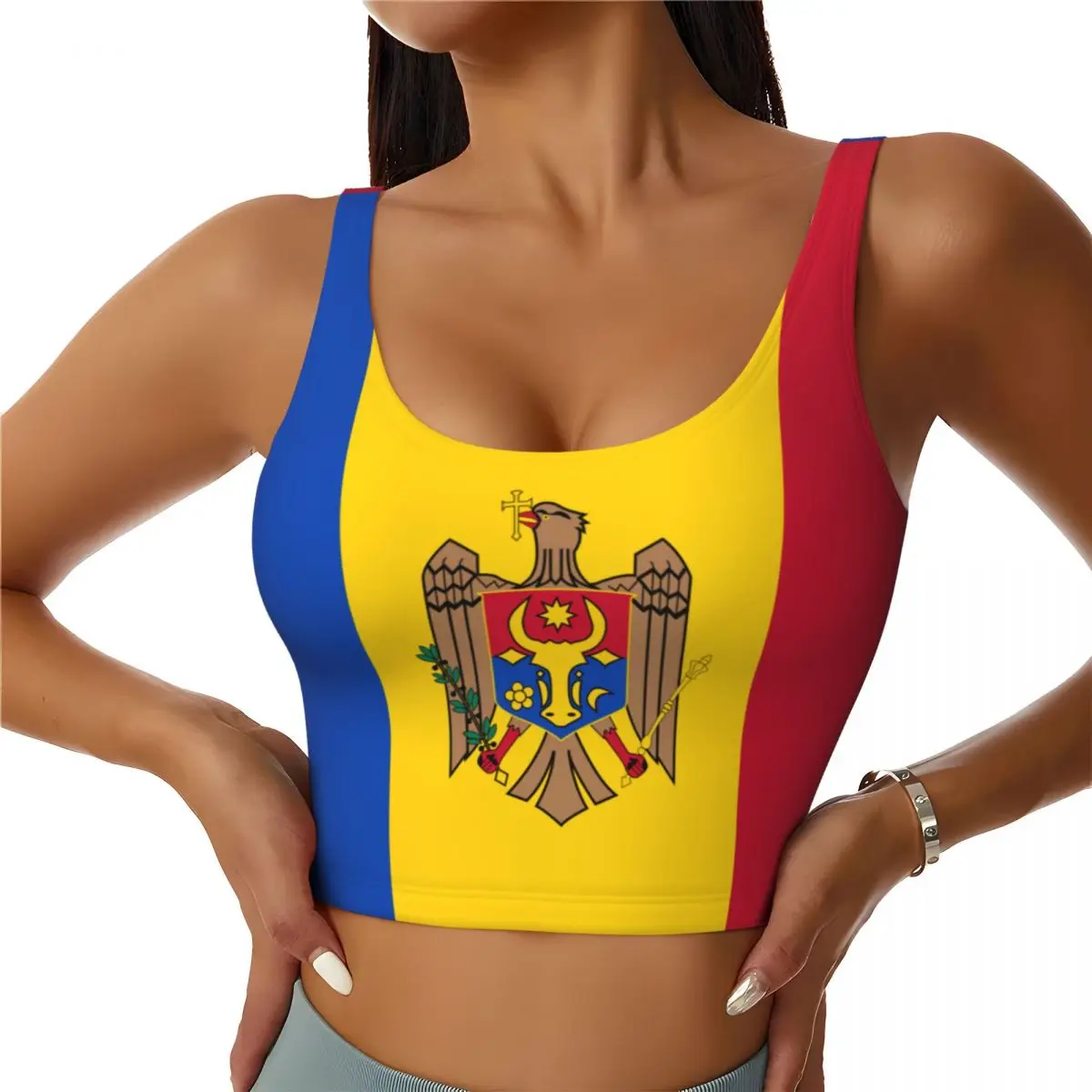 Moldova Flag Basic Tops Women  - Yoga Và Fitness ulasan dan harga