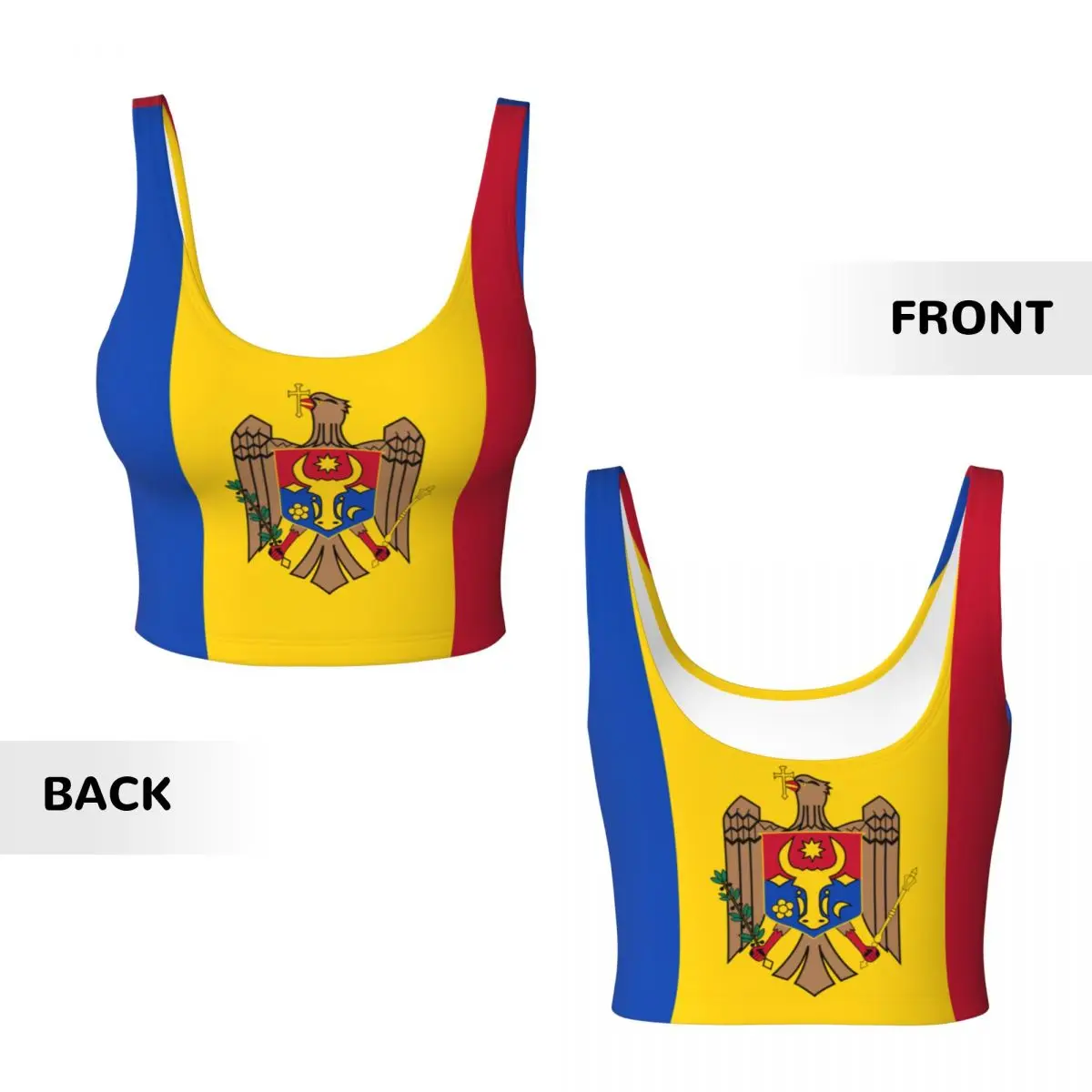 Moldova Flag Basic Tops Women  - Yoga Và Fitness ulasan dan harga