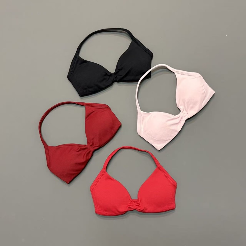 Women Halter Sports Bra V-Neck - Yoga Và Fitness ulasan dan harga