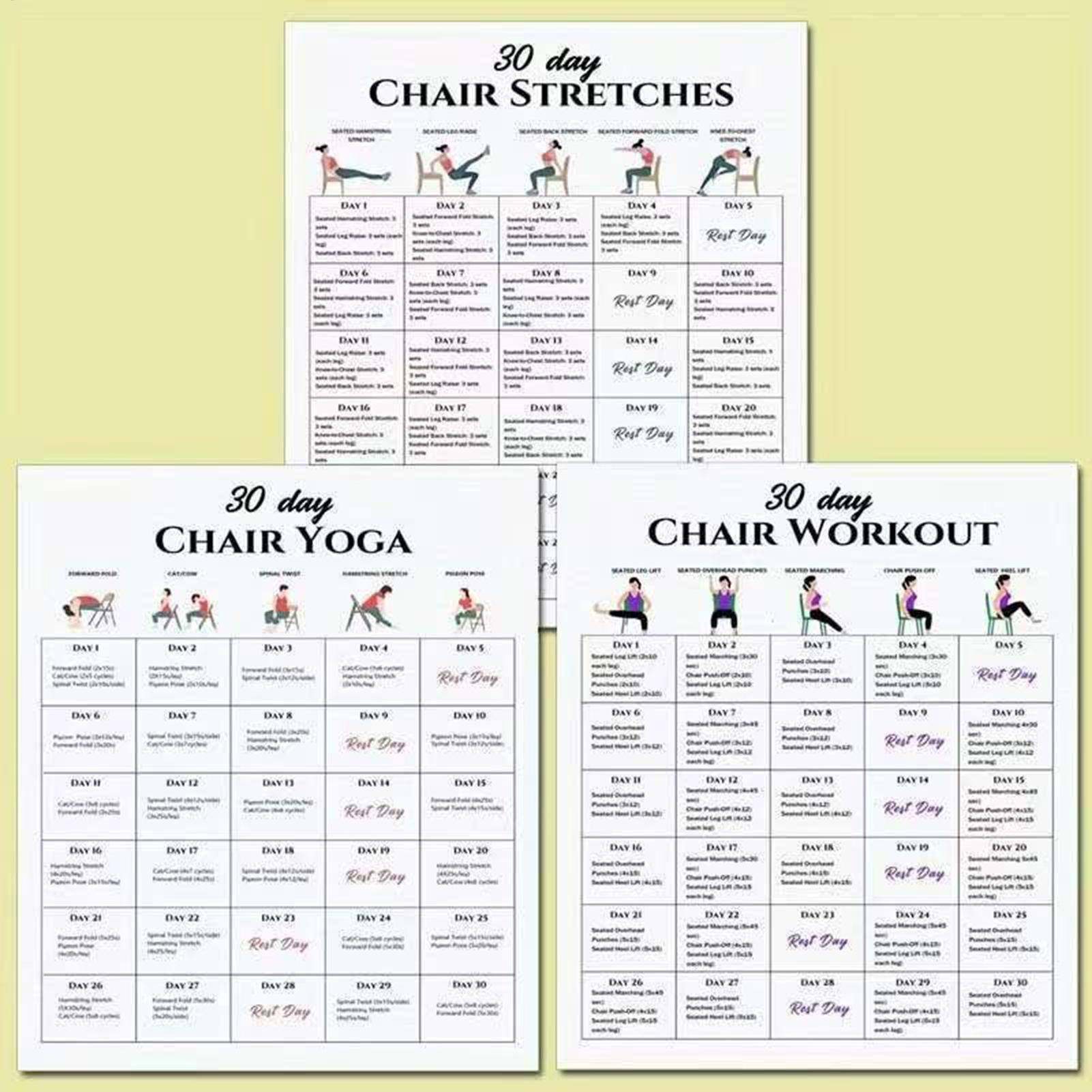 6pcs Fitness Posters 30-Day Ch - Yoga Fitness Wallpaper ulasan dan harga