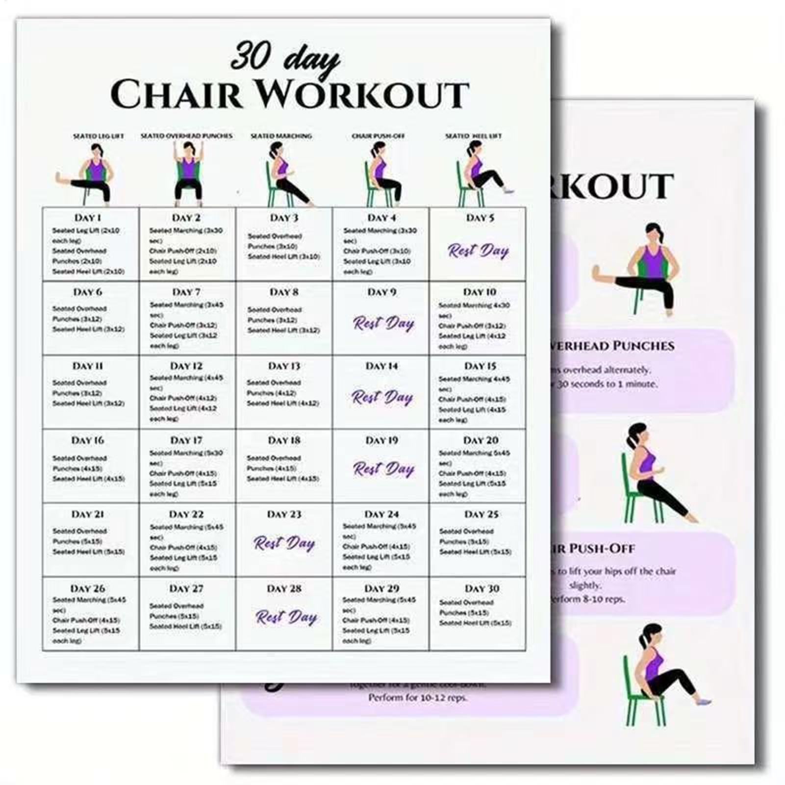 6pcs Fitness Posters 30-Day Ch - Yoga Fitness Wallpaper ulasan dan harga