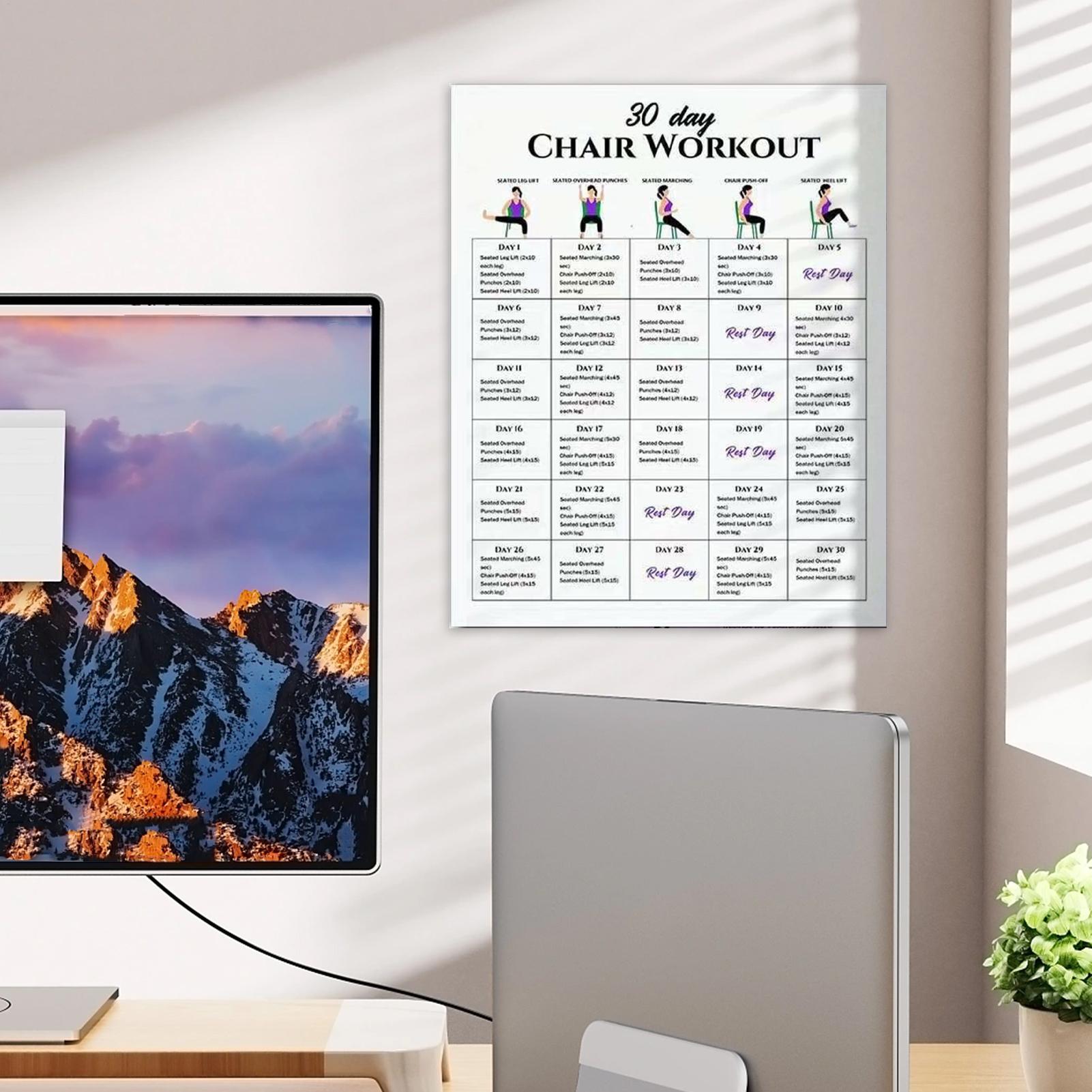 6pcs Fitness Posters 30-Day Ch - Yoga Fitness Wallpaper ulasan dan harga