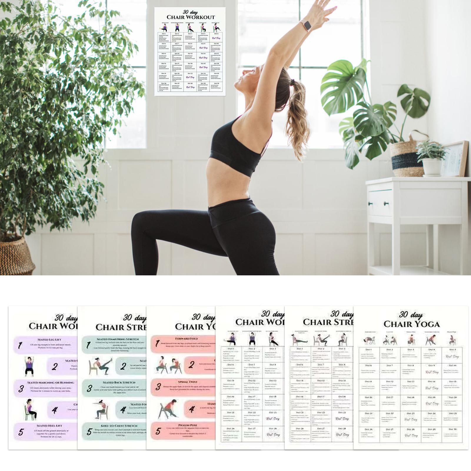 6 Pieces 30-Day Chair Exercise - Yoga Fitness Wallpaper ulasan dan harga