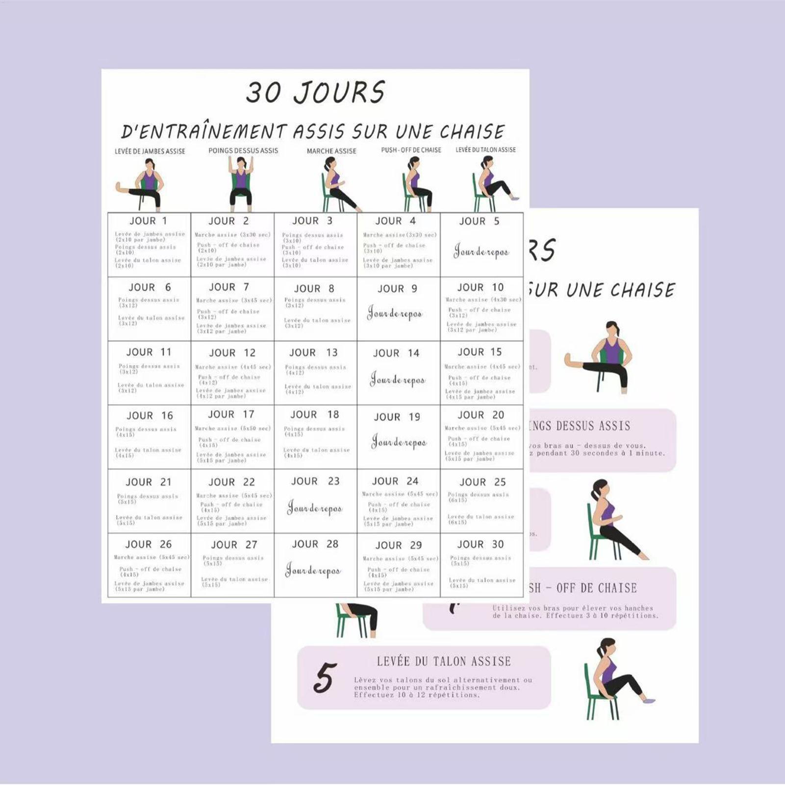 6 Pieces 30-Day Chair Exercise - Yoga Fitness Wallpaper ulasan dan harga
