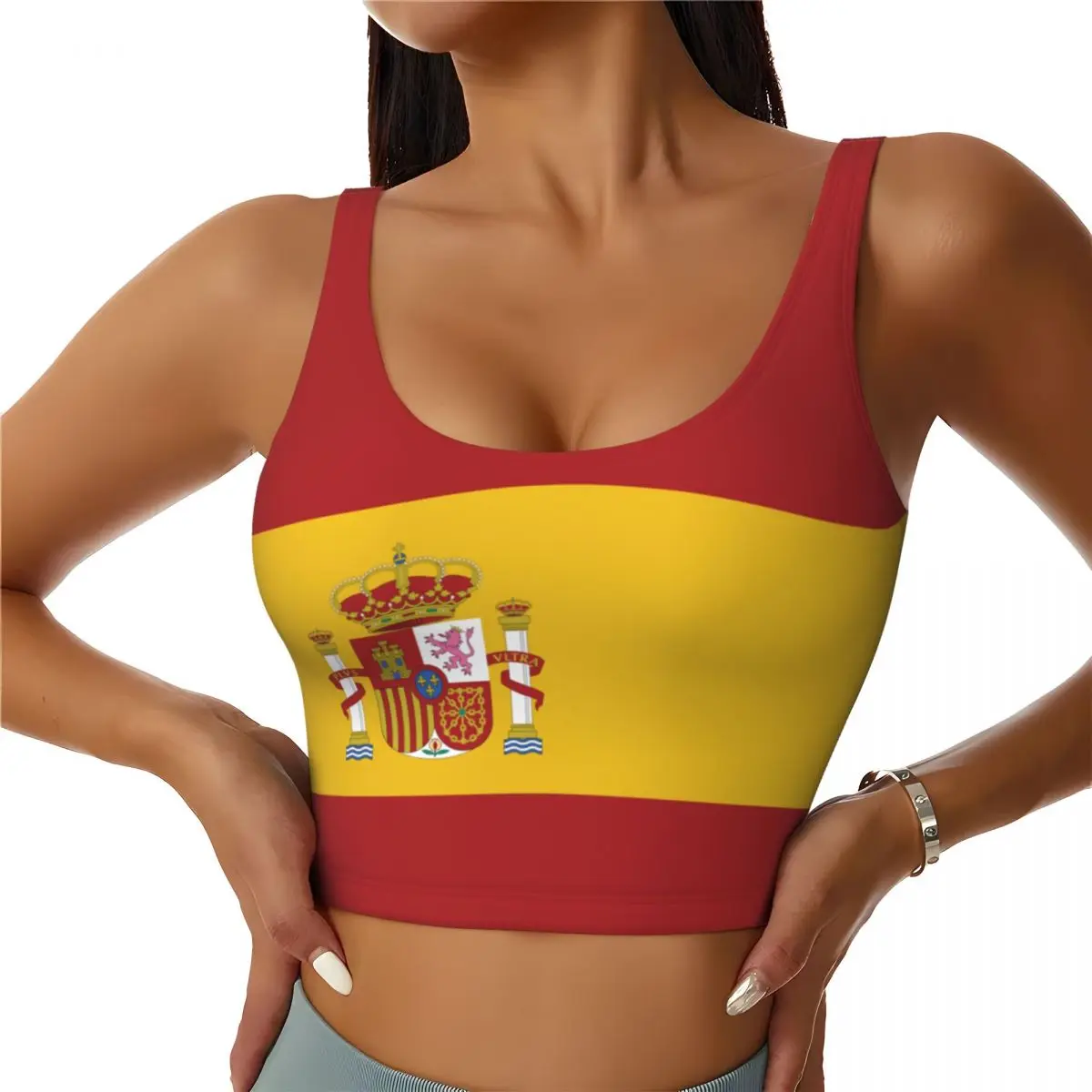 Spain Flag Basic Tops Women Sa - Yoga Và Fitness ulasan dan harga