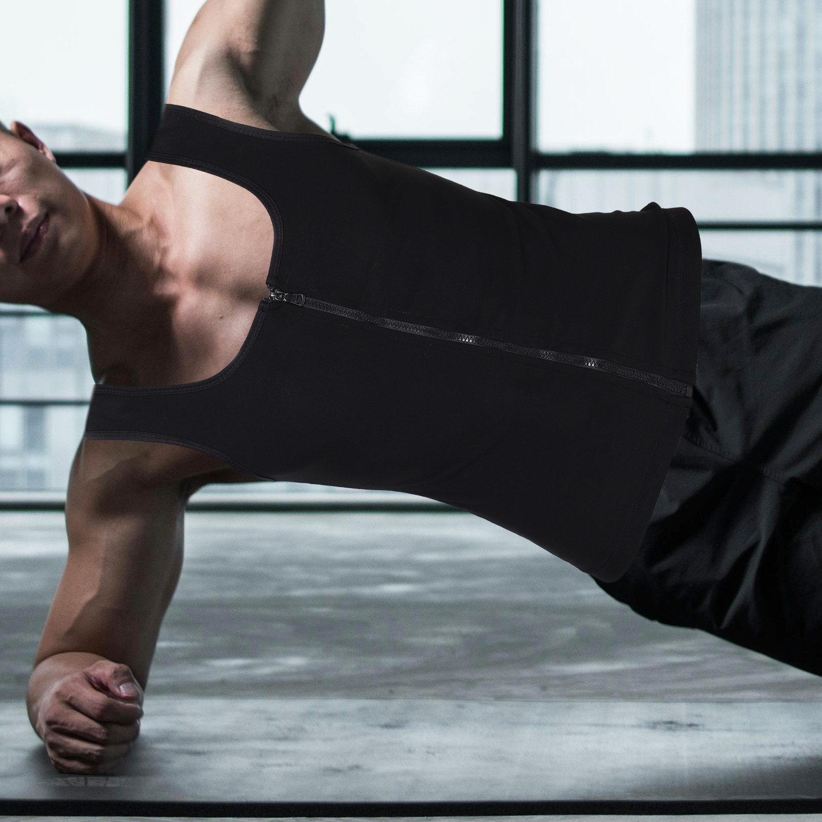 Waist Trainer Compression Vest - Yoga Fitness For Men ulasan dan harga